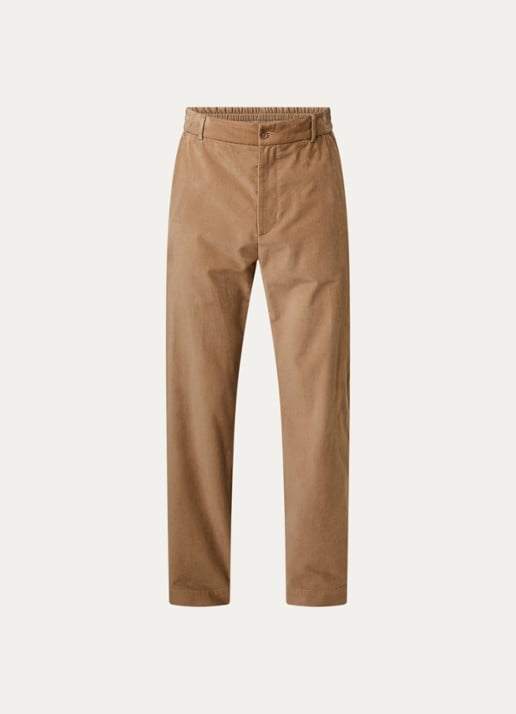 Moncler Straight fit broek van corduroy met steekzakken - voorkant zand