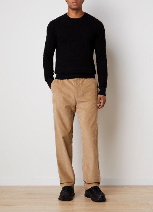 Moncler Straight fit broek van corduroy met steekzakken - voorkant 2 zand