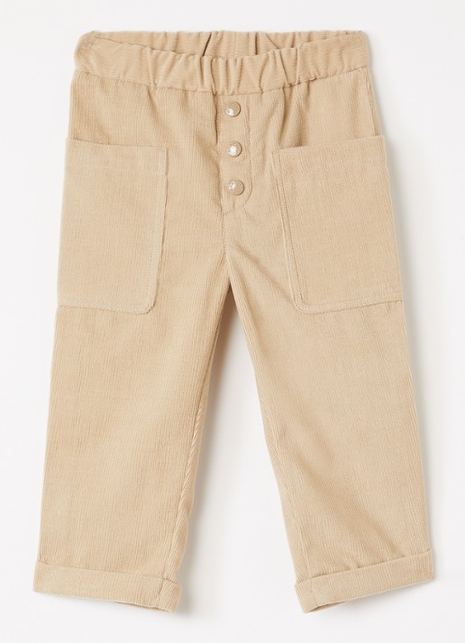 Moncler Straight fit broek van corduroy - voorkant 2 beige
