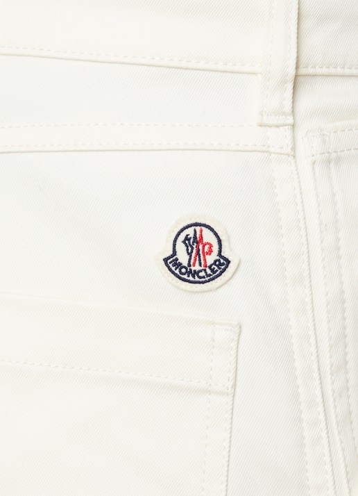 Moncler Straight fit jeans met gekleurde wassing - detail 6 gebroken wit