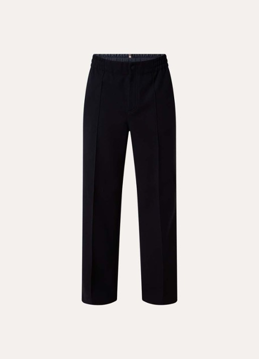 Moncler Straight fit pantalon met klepzakken - voorkant donkerblauw