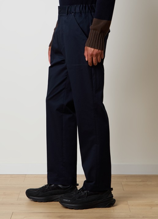 Moncler Straight fit pantalon met steekzakken - detail 3 donkerblauw