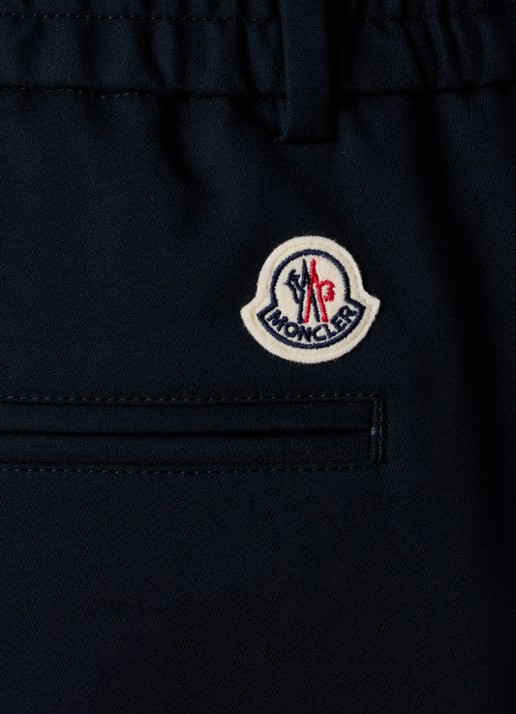 Moncler Straight fit pantalon met trekkoord en steekzakken - detail 6 donkerblauw