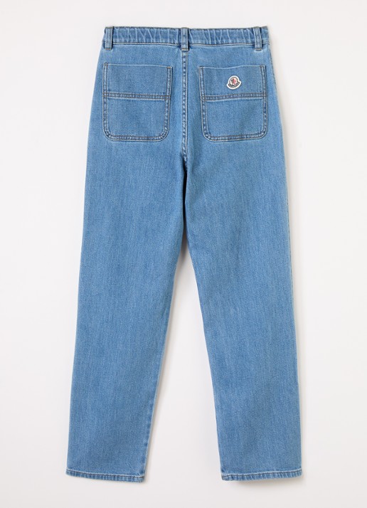 Moncler Straight leg jeans met medium wassing - voorkant 2 indigo