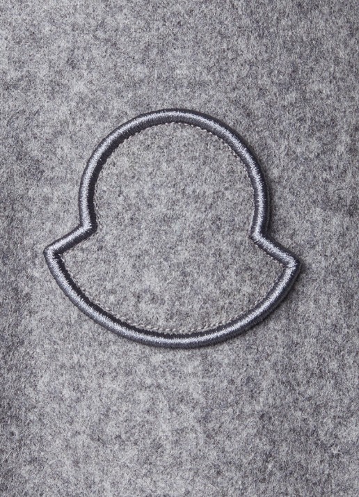 Moncler Sweater in wolblend met logoborduring - detail 4 legergroen