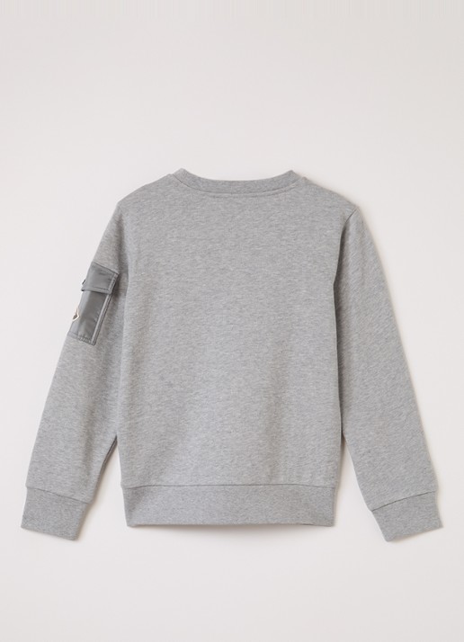 Moncler Sweater met logo - voorkant 2 grijsmele