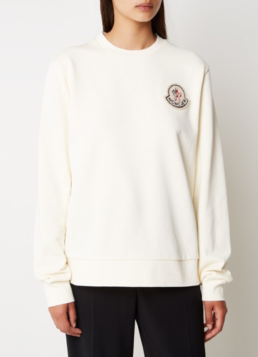 Moncler Sweater met logoborduring - detail 2 ivoor