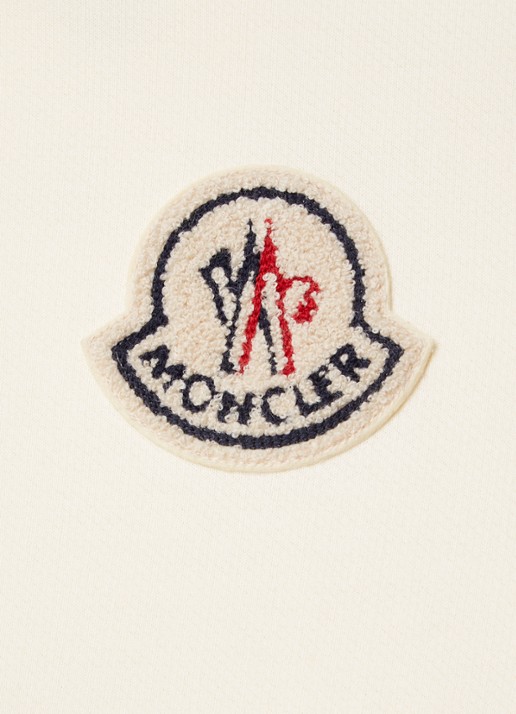 Moncler Sweater met logoborduring - detail 3 ivoor