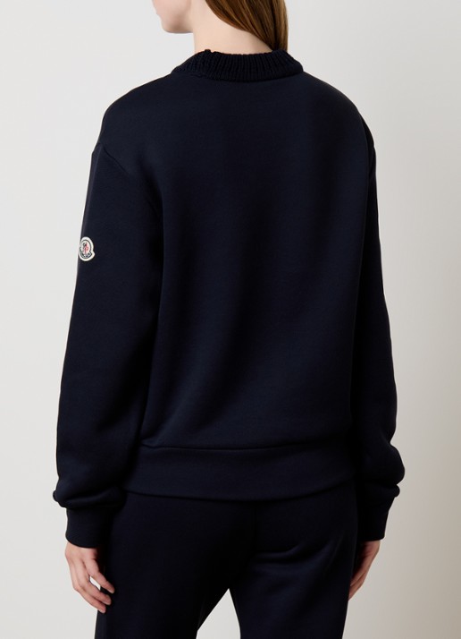 Moncler Sweater met logoborduring - achterkant donkerblauw