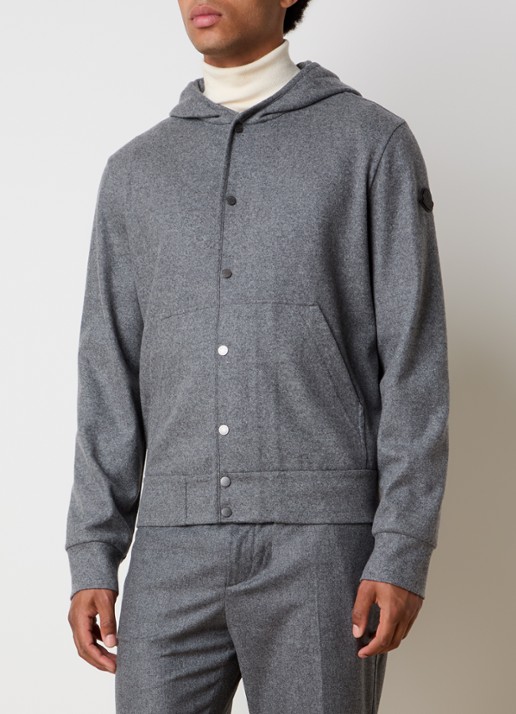 Moncler Sweatvest in scheerwolblend met capuchon