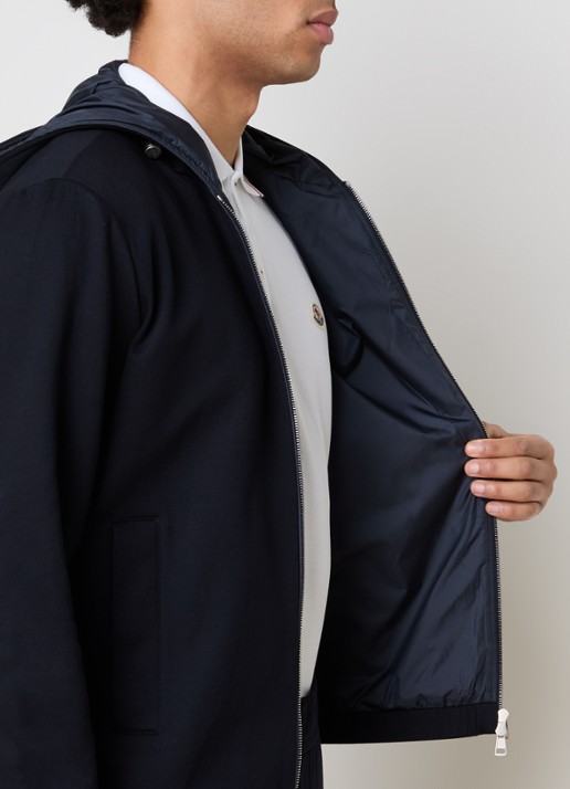 Moncler Sweatvest met capuchon en steekzakken - detail 5 donkerblauw