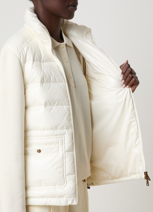 Moncler Sweatvest met gewatteerd voorpand  - detail 5 gebroken wit