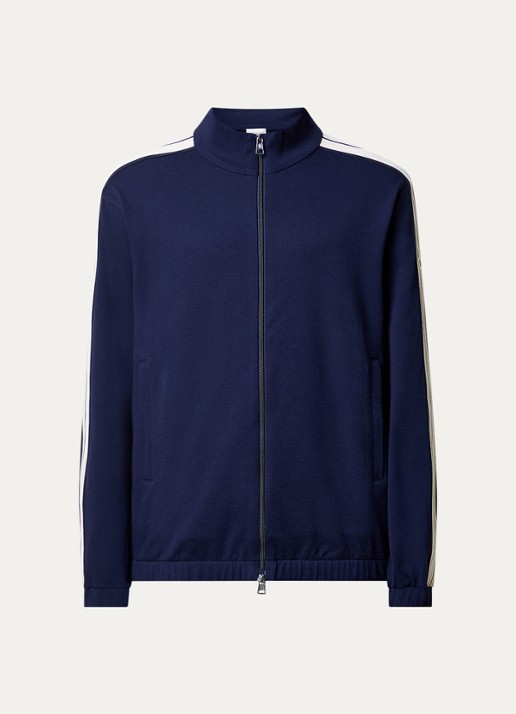 Moncler Sweatvest met logo - voorkant donkerblauw
