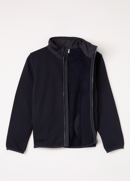 Moncler Sweatvest met logo - voorkant 3 donkerblauw