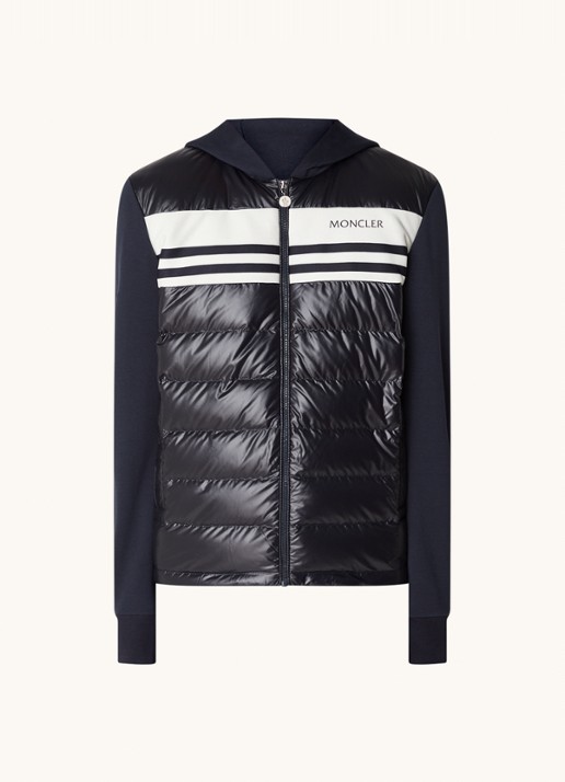 Moncler Sweatvest van jersey met gewatteerde voorpand en donsvulling  - voorkant 5 blauw