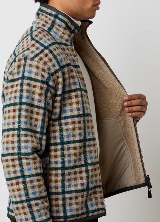 Moncler Sweatvest van teddy met steekzakken - detail 6 donkergroen