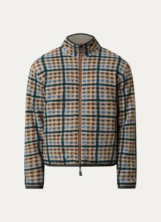 Moncler Sweatvest van teddy met steekzakken - voorkant 2 donkergroen