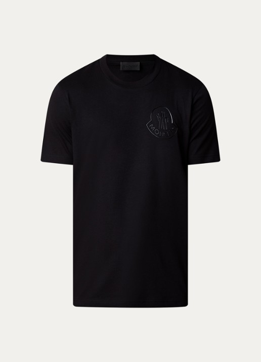 Moncler T-shirt met 3D logo - voorkant 4 zwart