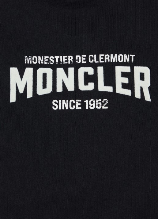 Moncler T-shirt met flock logoprint - detail 2 zwart