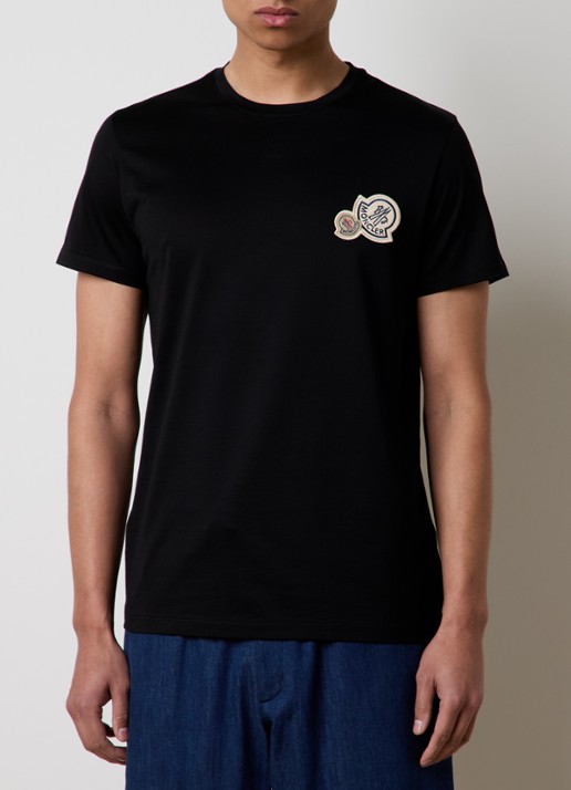 Moncler T-shirt met logo - detail zwart