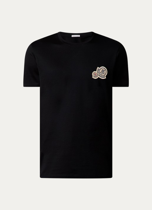 Moncler T-shirt met logo - voorkant 4 zwart