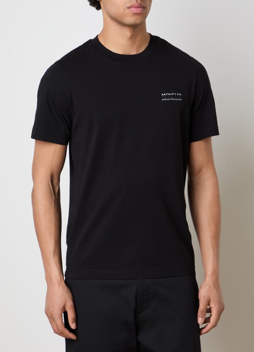 Moncler T-shirt met logo - detail 4 zwart