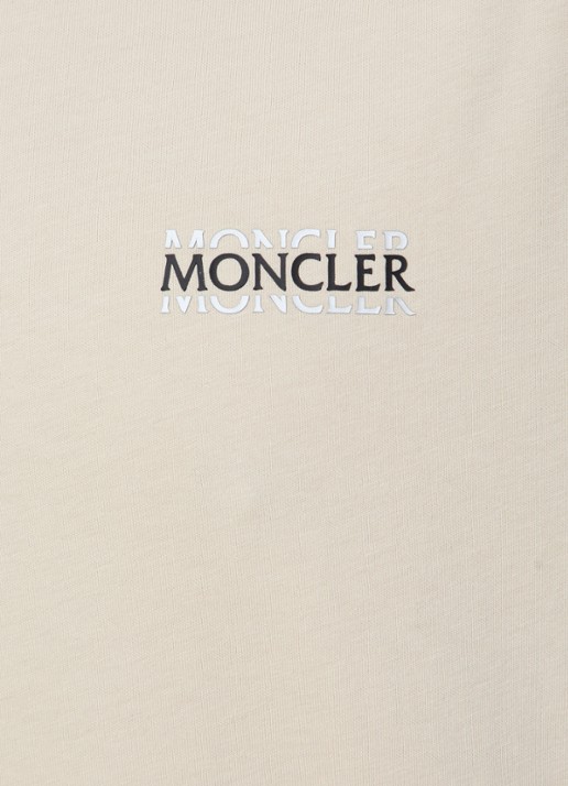 Moncler T-shirt met logo - detail 5 beige
