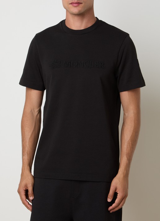 Moncler T-shirt met logo - detail 2 zwart