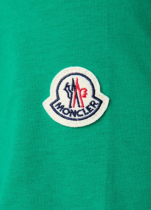 Moncler T-shirt met logoborduring - detail 2 donkergroen