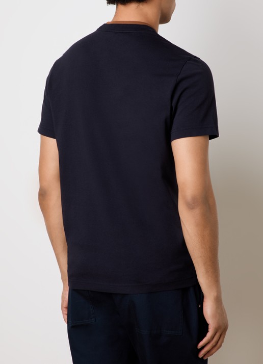 Moncler T-shirt met logoborduring - achterkant 3 donkerblauw