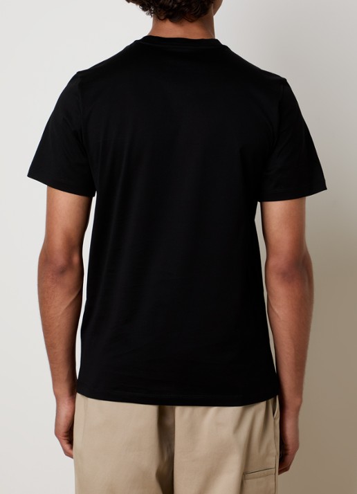 Moncler T-shirt met logoborduring - achterkant 5 zwart
