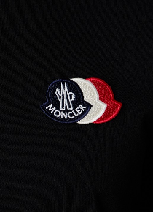 Moncler T-shirt met logoborduring - detail 5 zwart