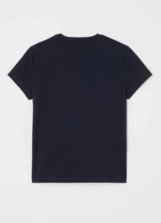 Moncler T-shirt met logoborduring - voorkant 2 donkerblauw