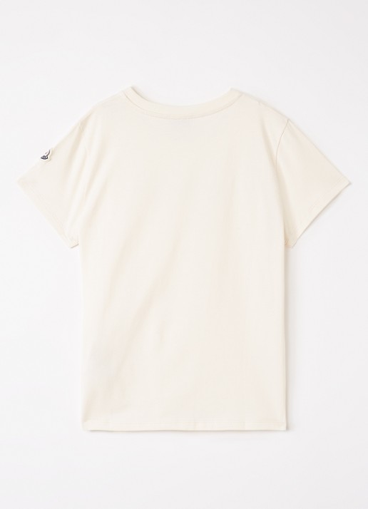 Moncler T-shirt met logoborduring - voorkant 2 gebroken wit