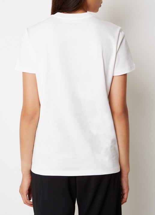 Moncler T-shirt met logoborduring - achterkant wit