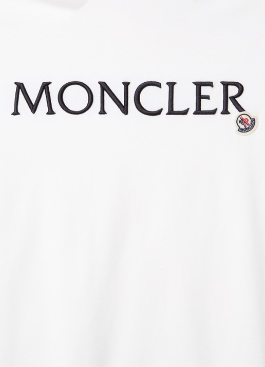 Moncler T-shirt met logoborduring - detail 3 wit