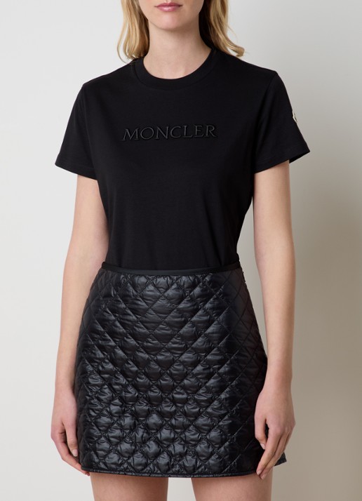 Moncler T-shirt met logoborduring - detail 2 zwart
