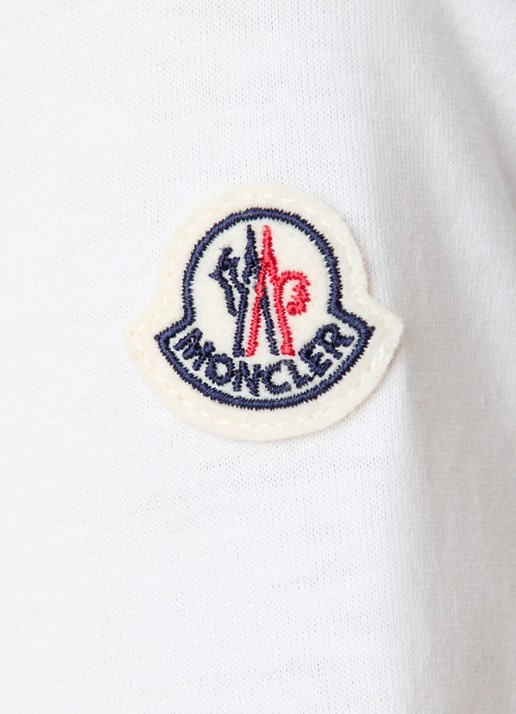 Moncler T-shirt met logoborduring - detail 2 gebroken wit