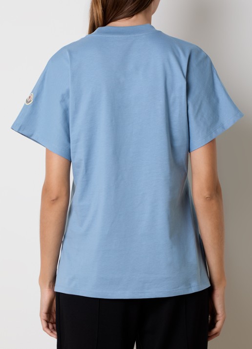 Moncler T-shirt met logoborduring - achterkant blauw