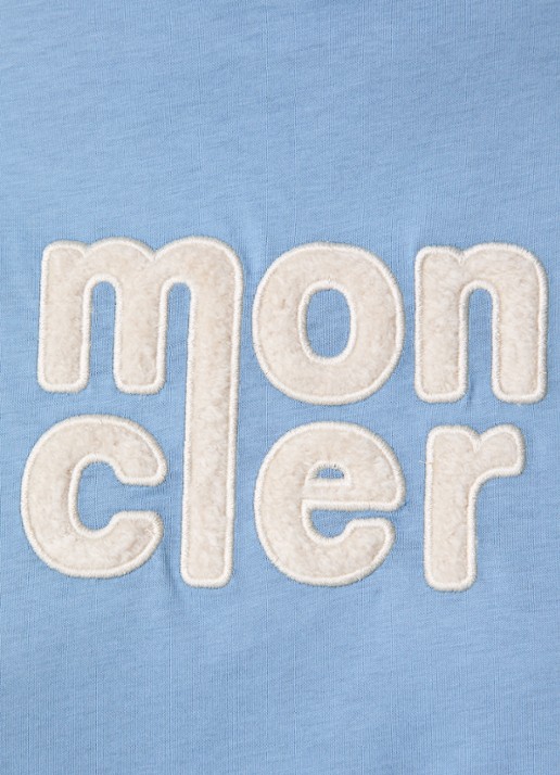 Moncler T-shirt met logoborduring - detail 5 blauw