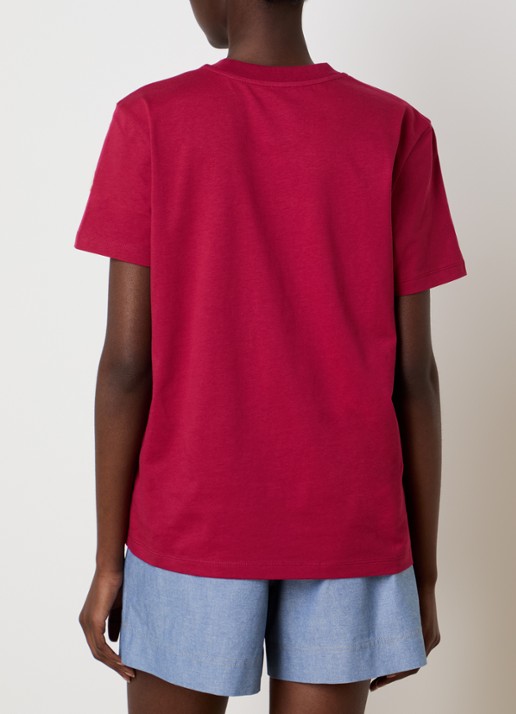 Moncler T-shirt met logoborduring - achterkant donkerrood