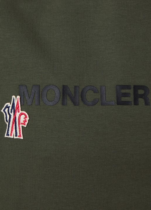 Moncler T-shirt met logoprint - detail 2 legergroen