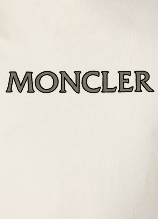 Moncler T-shirt met logoprint - detail 3 creme