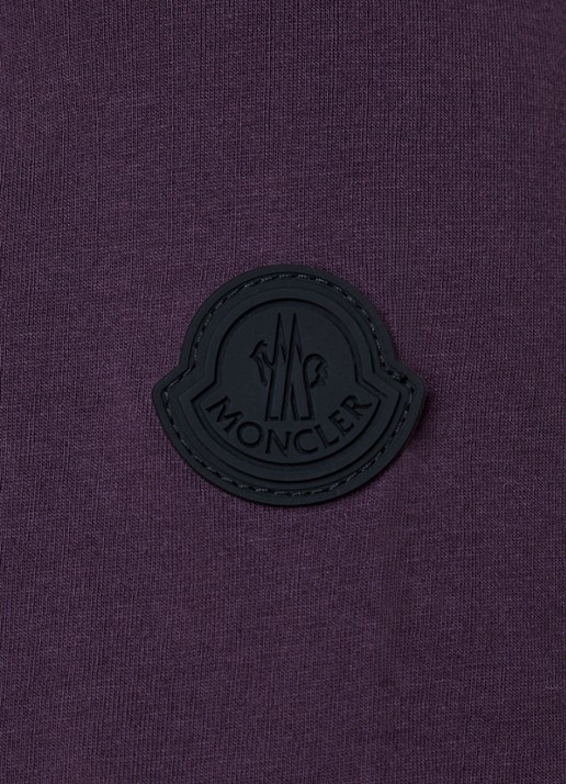 Moncler T-shirt met logoprint - detail 2 aubergine