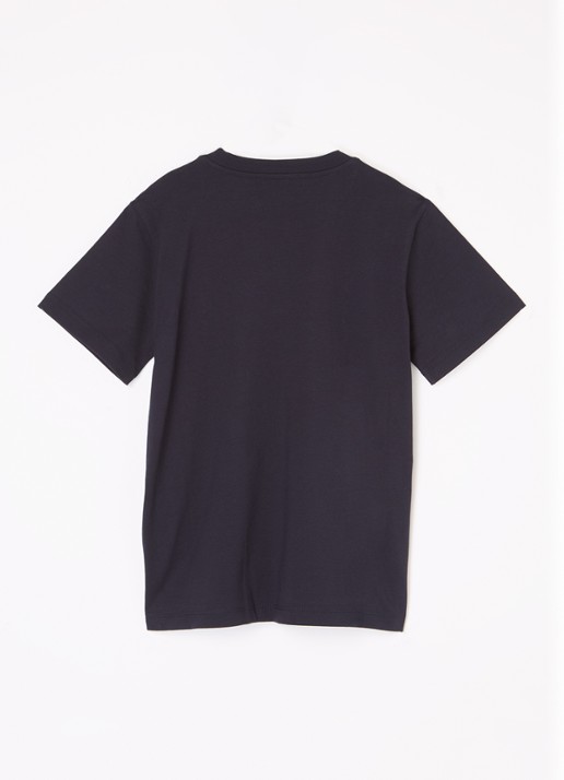 Moncler T-shirt met logoprint - voorkant 2 donkerblauw