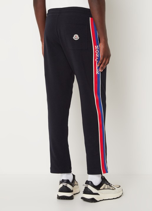 Moncler Tapered fit joggingbroek met logoband - achterkant donkerblauw