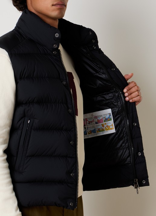 Moncler Tibb gewatteerde bodywarmer met donsvulling en logo - detail 5 zwart