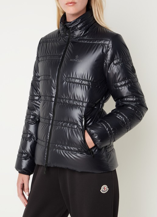 Moncler Tibre gewatteerd jack met donsvulling en ritszakken - detail 4 zwart