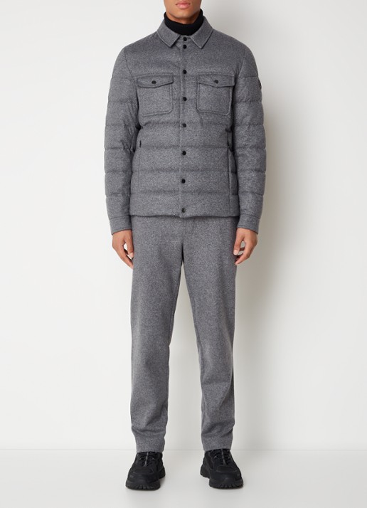 Moncler Todorka gewatteerd jack in kasjmierblend met donsvulling - voorkant 6 donkergrijs