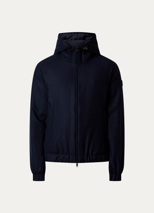 Moncler Torrani bomberjack met capuchon - voorkant 2 donkerblauw